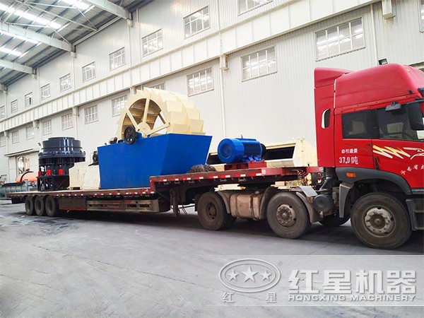 紅星發(fā)往湖南的洗砂機(jī)、破碎機(jī)等設(shè)備